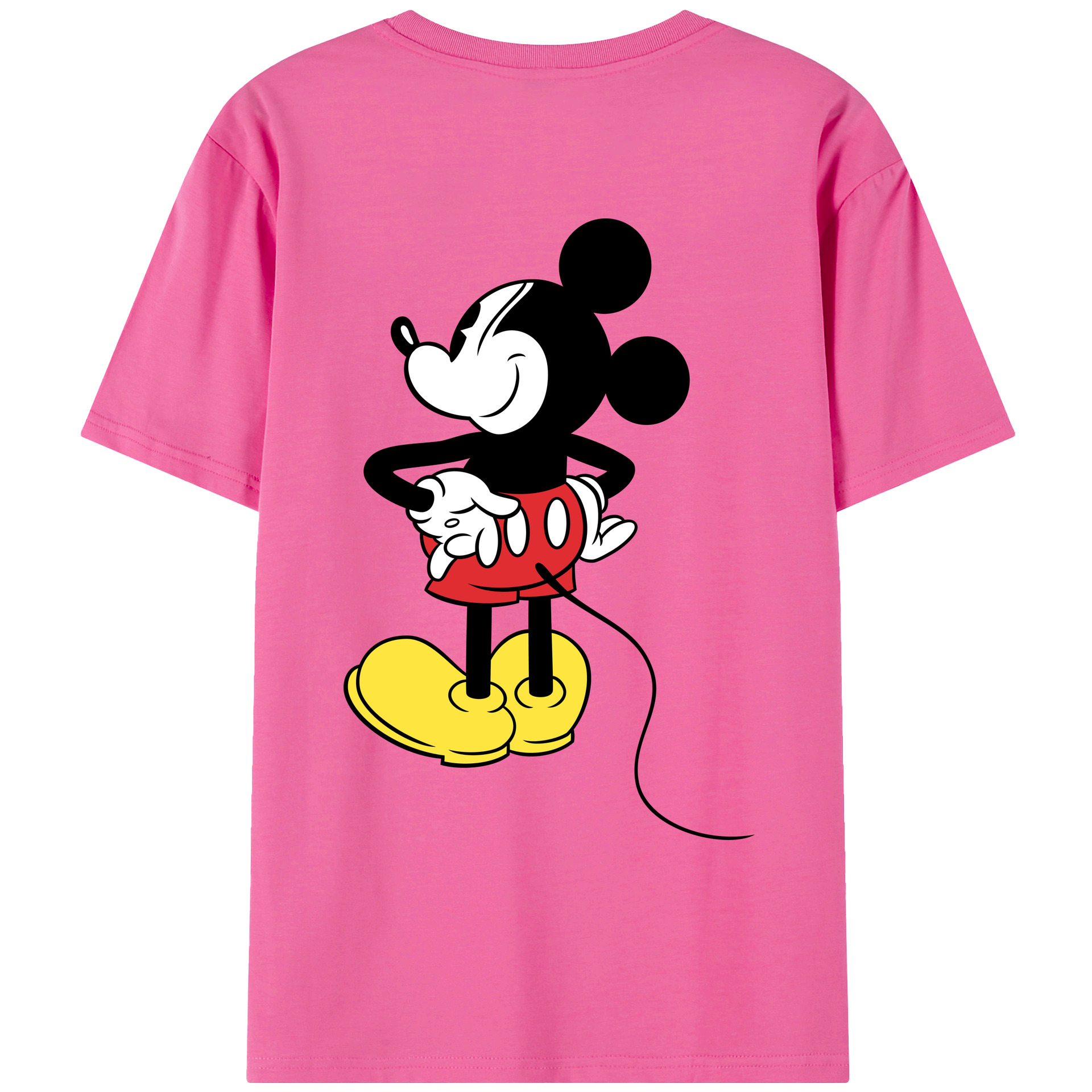 （画像用） ミッキーマウス Mickey Mouse レディース半袖Tシャツ(バックプリント)